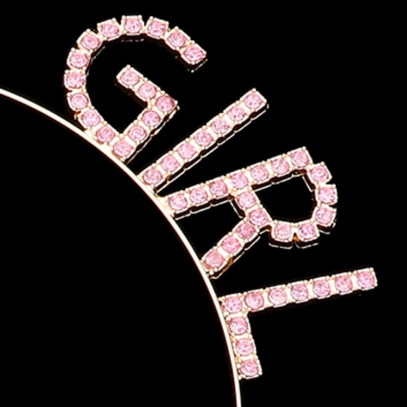 Pink BIRTHDAY GIRL Rhinestone Crystal Headband Statement Accessory - Picture 2 of 2